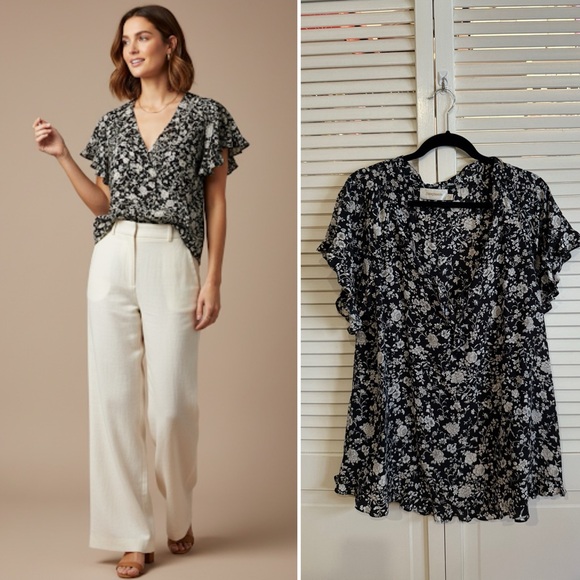 Zimmermann Black and White Floral Silk Blouse - Picture 1 of 5